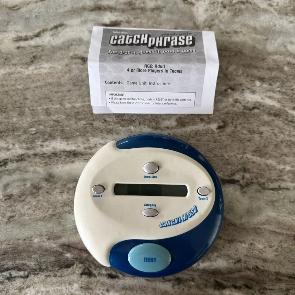 Catch Phrase Blue and White Handheld Console with Sleek Design
